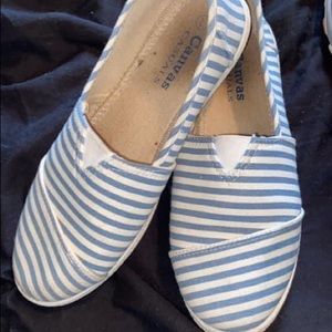 Striped slip on shoes